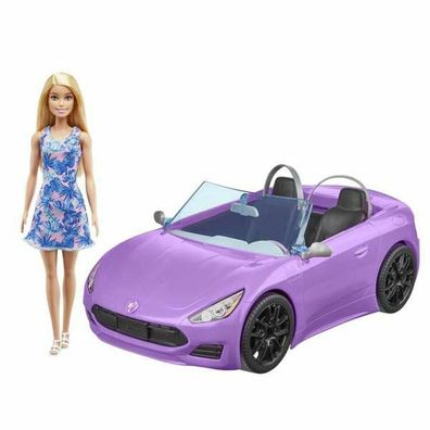 Puppe Barbie Barbie des aventures mit violettem Cabriolet