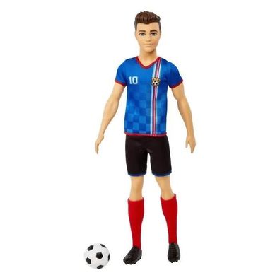 Puppe Barbie Ken Fußballspieler, blaues Trikot