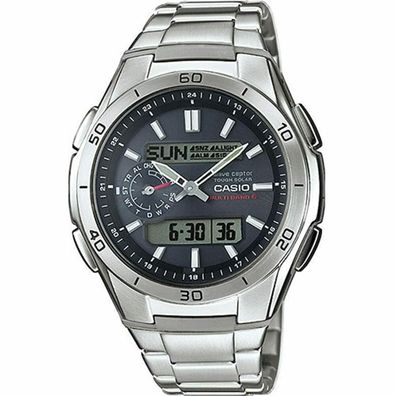 Solare Uhr Casio Unisex Schwarz Edelstahl-Armband