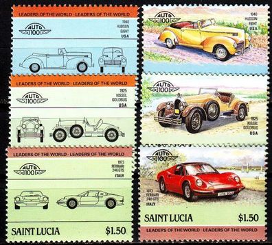 ST. LUCIA [1985] MiNr 0740-47 ( * */mnh ) Autos