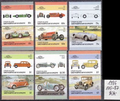 ST. Vincent [Union Island] MiNr 0176-87 ( * */mnh ) Autos