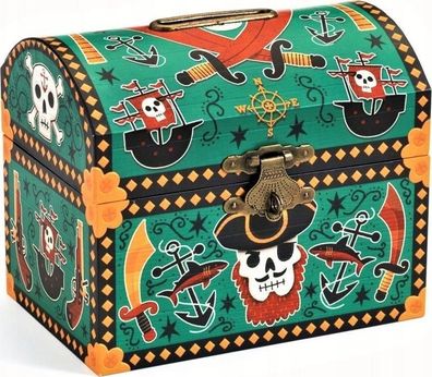 Sparschwein Djeco 3070900033313 Buntes Schatztruhen-Design