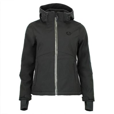 Softshelljacke Damen Peak Mountain Argan Noir, Schwarz, Wasserdicht