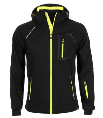 Jacke Peak-Mountain Cimaleak Softshell schwarz/gelb