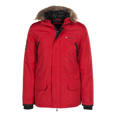 Skijacke Peak Mountain Parka Rot mit abnehmbarer Kapuze