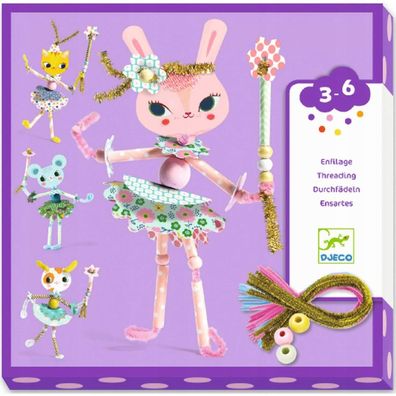 Kreativset Djeco Kit mit bunten Holzperlen