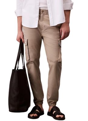 Skinny Hose Calvin-Klein LV04RC617GRAK Baumwoll-Ripstop Khaki