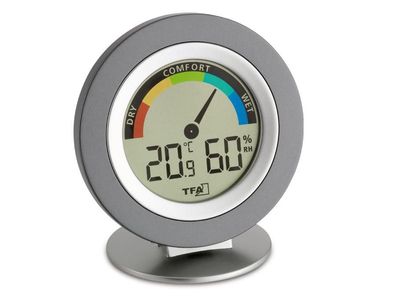 Thermo-Hygrometer TFA-Dostmann 30.5019 Grau, Temperatur und Feuchtigkeit