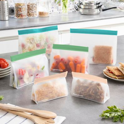 Wiederverwendbare Beutel Innova Goods Set aus PEVA, transparent, 6 Stéck