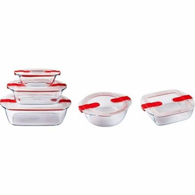 Aufbewahrungsboxen Pyrex Cook & Heat Rot, 5-teilig