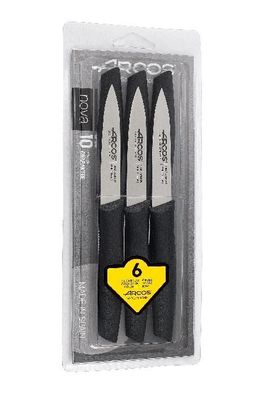 Officemesser Set Arcos 6-teilig, 10 cm Klingen, schwarz