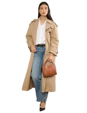 Handtasche Lancaster Camel Kompakte geprägte Rindsleder