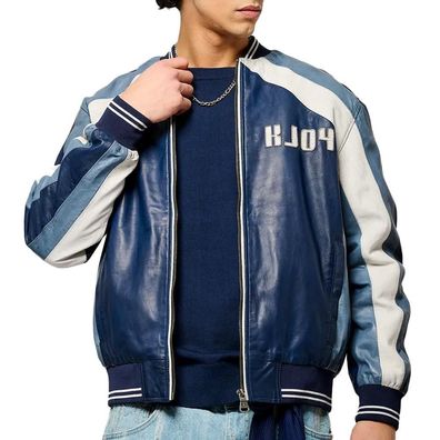 Lederjacke Kaporal last25em73-blk Blaue Regular Fit Teddykragen