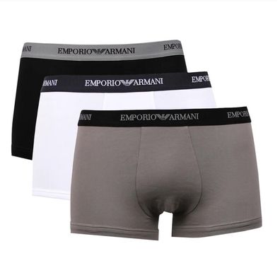 Boxers Armani Emporio Herren 3er-Pack Klassischer Schnitt Weiß L