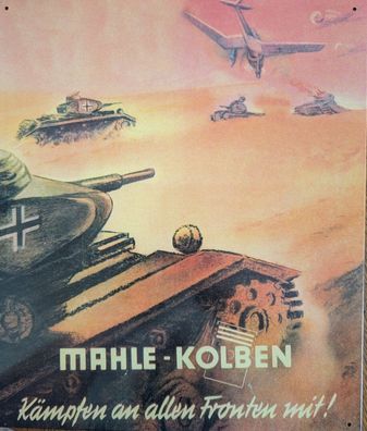 Mahle Kolben Panzer 2. W.K., Deko, Bild, Oldtimer