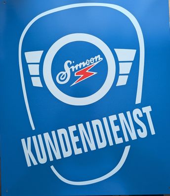 Blechschild Simson Kundendienst Schwalbe AWO S51, Ost Oldtimer