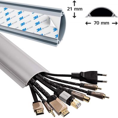 Hama PVC Kabelkanal 1m Kabelleiste Leitungskanal Kabel Kanal Wand Boden TV HiFi