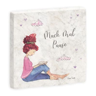 Grätz Karin Tauer Marmor Untersetzer Kachel" Kleine Auszeit"10x10cm