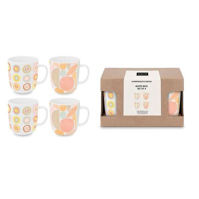 Matte Mug 4-er Set Bubbles & Collage 1 St