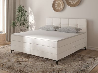 Boxspringbett First Modern Doppelbett Bettgestell Bettkasten Schlafzimmer M24