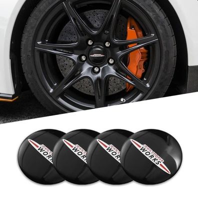 4-Piece 56mm Car Wheel Center Hub Cap Stickers for MINI Cooper (R56, F56, JCW, R60,