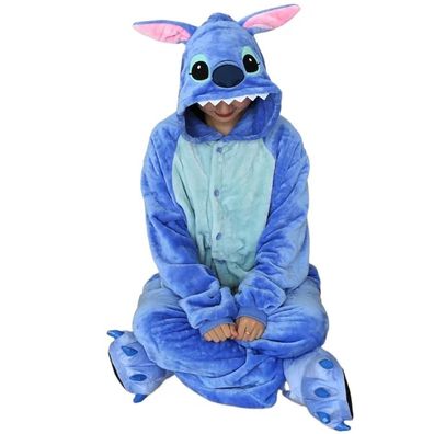 Stitch Kigurumi Onesie Erwachsene Damen Herren Tier Cosplay Pyjamas Plusch Halloween