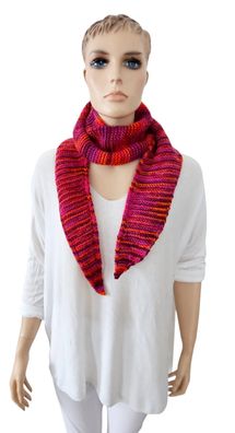 Sophie Scarf handgestrickter Schal handmade with love Farbverlauf Lila/Orange/Weinrot