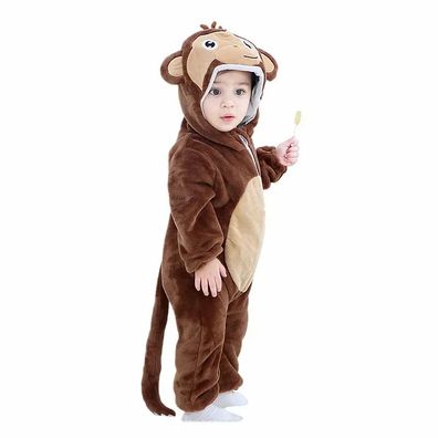 Baby Kinder Onesie Tier Cosplay Pyjamas Plusch Winter Kapuze Reibverschluss