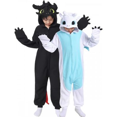 Toothless Onesie Kinder Erwachsene Damen Herren Tier Cosplay Pyjamas Plusch Halloween