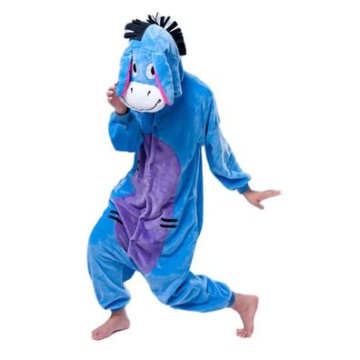 Esel Onesie Erwachsene Tier Cosplay Pyjamas Plusch Flanell Halloween Karneval