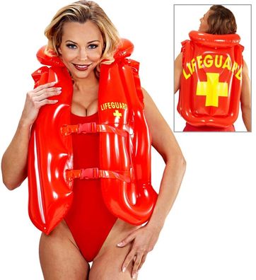 Schwimmweste Rettungsschwimmer rot aufblasbar