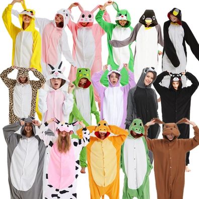 Tiermix Onesie Erwachsene Tier Cosplay Pyjamas Plusch Halloween Karneval