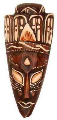 Maske bemalt 20 cm, Holz-Maske aus Bali, Wandmaske, Afrikanische Dekoration