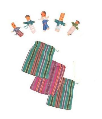 Sorgenpüppchen, 6 Stück im Beutel, klein, Sorgenpuppe, Sorgenfresser