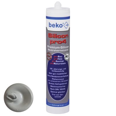 AKTION - beko Silicon pro4 Premium 310 ml Lichtgrau MHD: 09/25