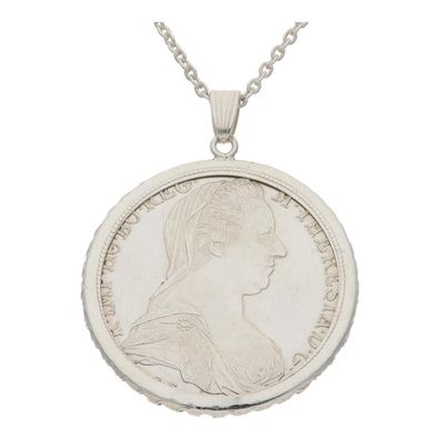 Anhänger Münze 835 Silber mit Kette 925 Silber Anker, getragen 25320973 Second Hand