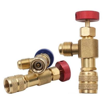 Rosfix Fuellventil R32 unten R410A seitlich – Rot | Kompatibel mit R32/R410A