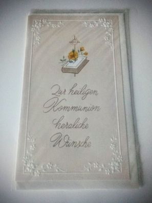 4 Grußkarten mit Kuvert Zur heiligen Kommunion herzliche Wünsche