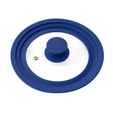 bremermann Universal-Glasdeckel mit Silikonrand, 16/18/20 cm, blau klein