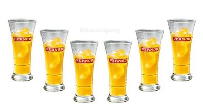 Pernod Pastis Glas Gläser transparent Set - 6x Gläser 2cl geeicht Markenglas De
