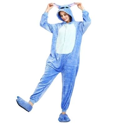 Stitch Kigurumi Onesie Erwachsene Damen Herren Tier Cosplay Pyjamas Plusch Halloween