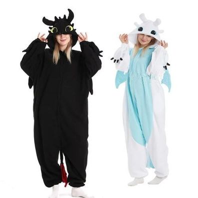 Toothless Drache Onesie Erwachsene Tier Cosplay Pyjamas Plusch Halloween Kostum