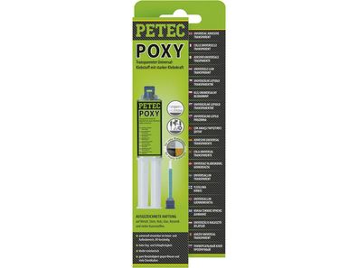 Petec POXY transparenter 2K Universal-Klebstoff Doppelspritze