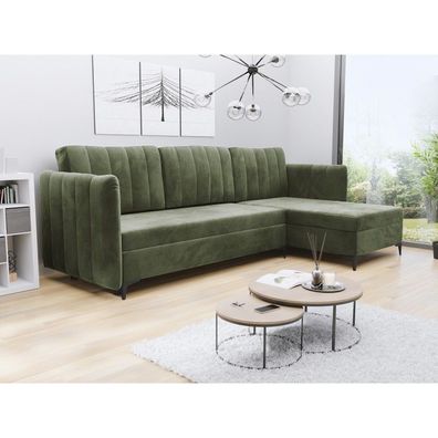 Catia elegantes gepolstertes Ecksofa für das Wohnzimmer mit Schlaffunktion L-förmig g