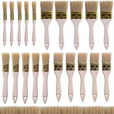 Rosfix Set Flachpinsel 20 Stk – Naturborsten 15–50 mm | für Farben & Lacke