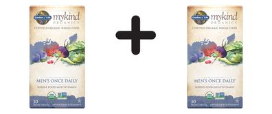 2 x Garden of Life Mykind Organics Men's Once Daily - 30 tabs