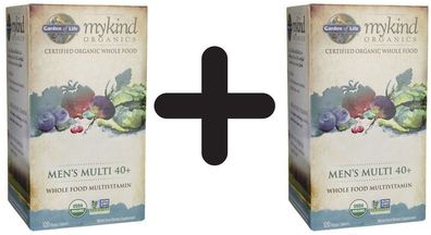 2 x Garden of Life Mykind Organics Men's Multi 40+ - 120 tabs
