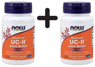 2 x NOW Foods UC-II Advanced Joint Relief - 60 vcaps