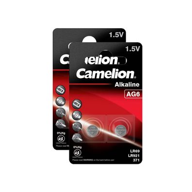 2x 2er Blister Camelion Knopfzellen Uhren Batterien AG6 Alkaline LR69 LR921 371