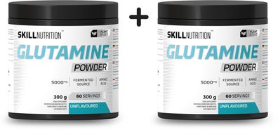 2 x Skill Nutrition Glutamine Powder, Unflavoured - 300g